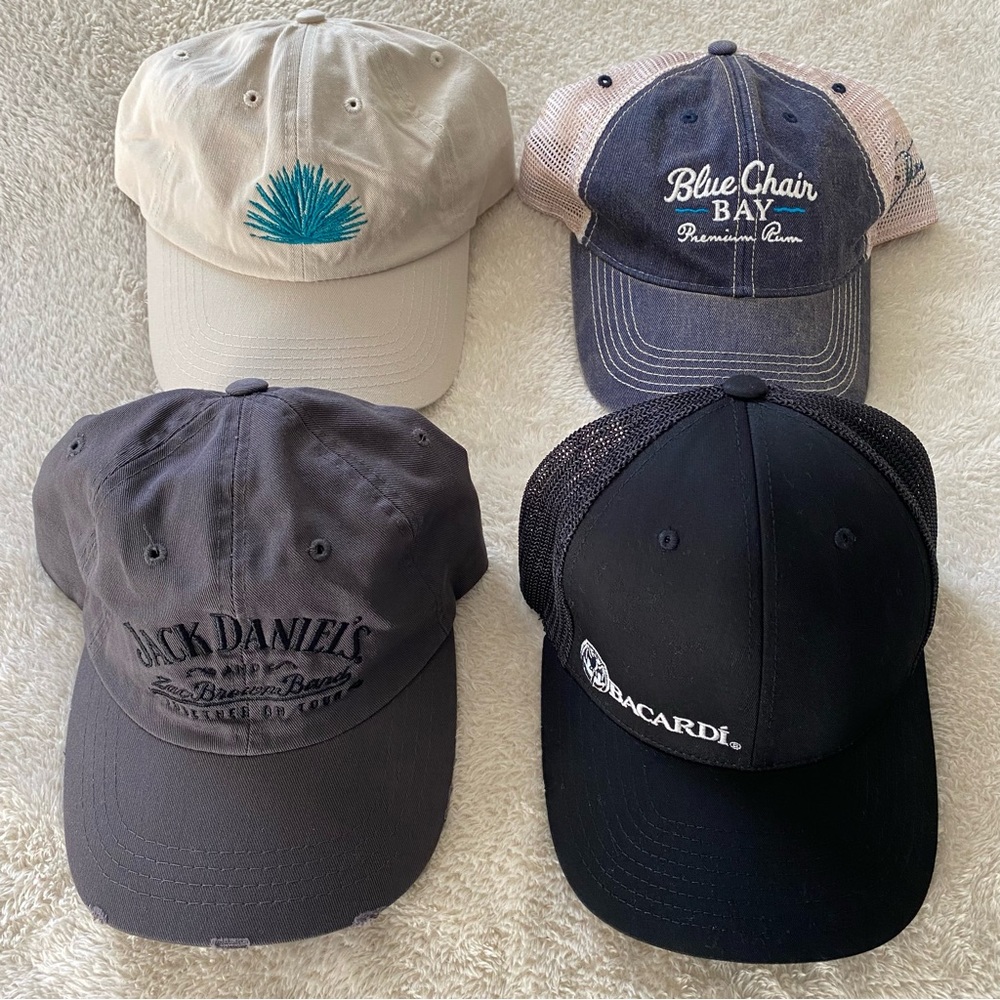 Jack Daniels Bacardi Blue Chair Bay Cutwater Spirits Baseball Cap Hat Set